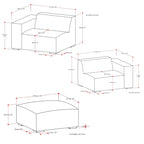 Ensemble canapé modulable 2 places et pouf WYNDENHALL Biggs
