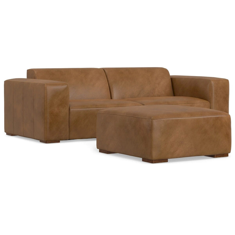 Ensemble canapé modulable 2 places et pouf WYNDENHALL Biggs