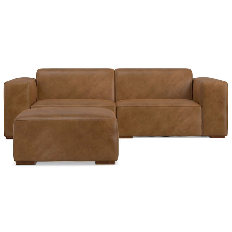 Ensemble canapé modulable 2 places et pouf WYNDENHALL Biggs