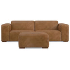 Ensemble canapé modulable 2 places et pouf WYNDENHALL Biggs