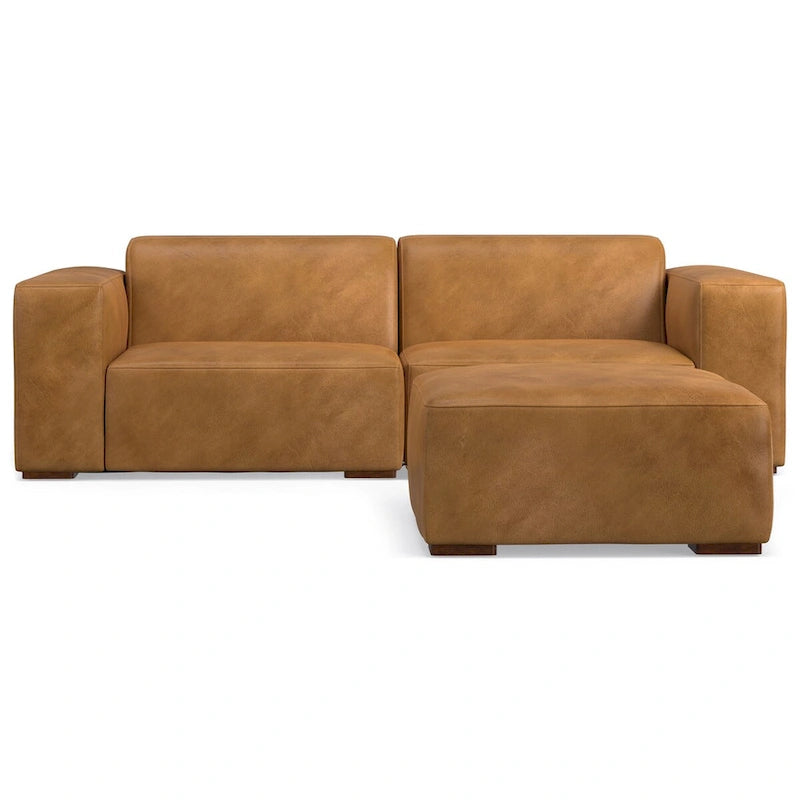Ensemble canapé modulable 2 places et pouf WYNDENHALL Biggs