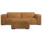 Ensemble canapé modulable 2 places et pouf WYNDENHALL Biggs