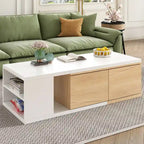 Table basse extensible avec 2 tiroirs de rangement
