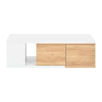 Table basse extensible avec 2 tiroirs de rangement