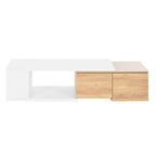 Table basse extensible avec 2 tiroirs de rangement