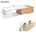 Table basse extensible avec 2 tiroirs de rangement