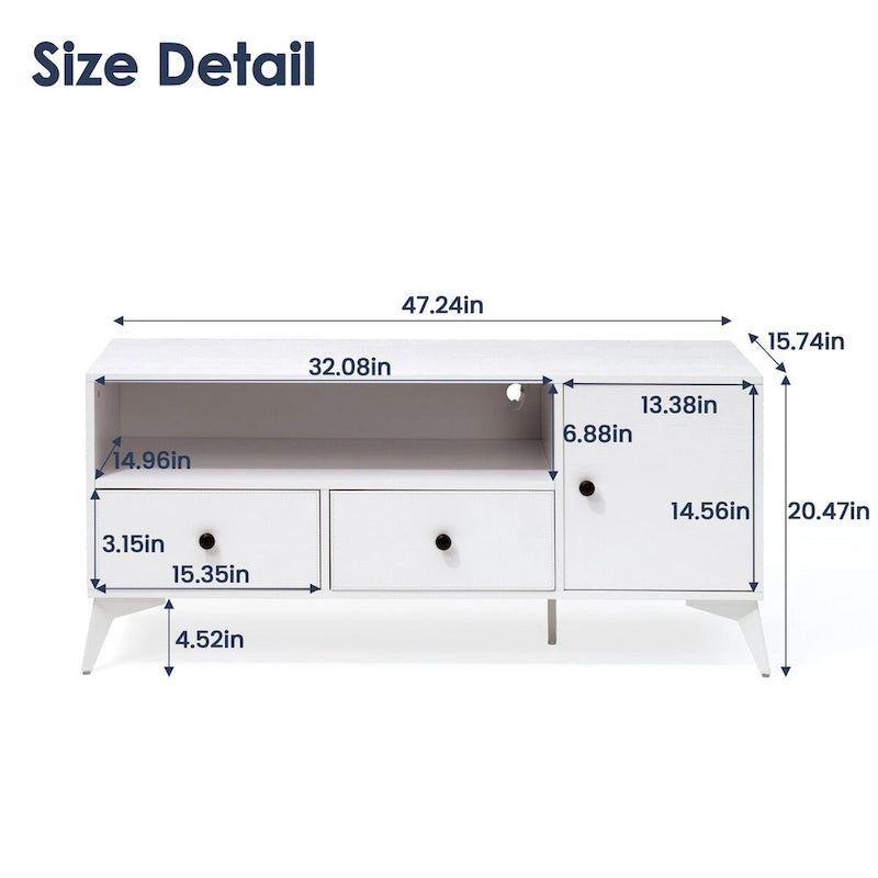 Meuble TV console avec éclairage LED RGB, rangement multimédia ouvert, centre de divertissement pour jeux vidéo - 120 cm (L) x 40 cm (l) x 52 cm (H)