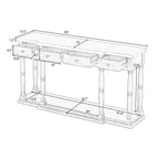 Console rétro avec 4 tiroirs de rangement en façade et 1 étagère
