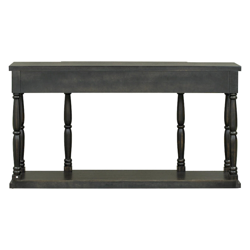 Console rétro avec 4 tiroirs de rangement en façade et 1 étagère