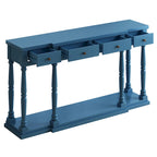 Console rétro avec 4 tiroirs de rangement en façade et 1 étagère