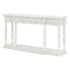 Console rétro avec 4 tiroirs de rangement en façade et 1 étagère