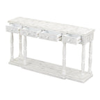 Console rétro avec 4 tiroirs de rangement en façade et 1 étagère