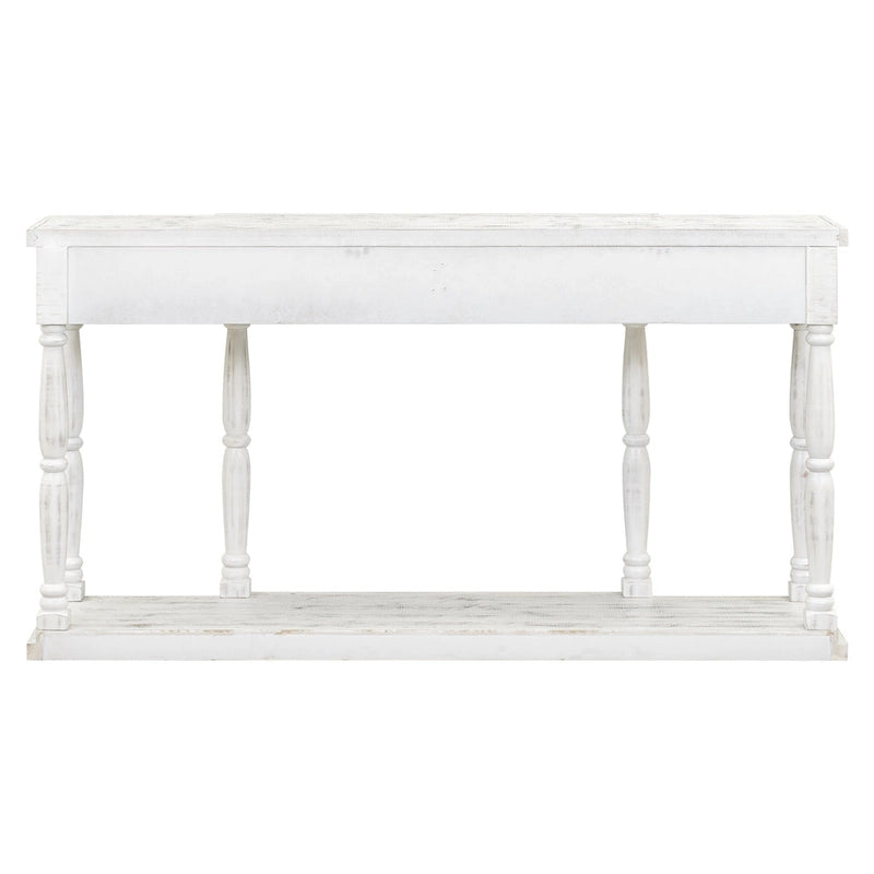 Console rétro avec 4 tiroirs de rangement en façade et 1 étagère