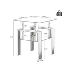Ensemble de 2, table basse/table d'appoint moderne en verre trempé