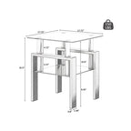 Ensemble de 2, table basse/table d'appoint moderne en verre trempé