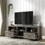 Meuble TV de 70 pouces de long avec 2 tiroirs et 4 compartiments de rangement