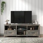 Meuble TV de 70 pouces de long avec 2 tiroirs et 4 compartiments de rangement