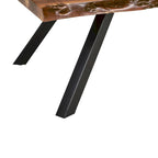Table basse Isla de 137 cm (54 pouces), plateau en bois d'acacia, bord naturel, brun riche