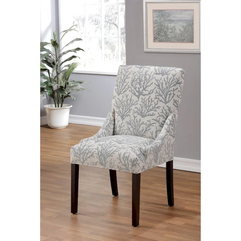 Chaise de salle à manger Marie à accoudoirs inclinés, style transitionnel