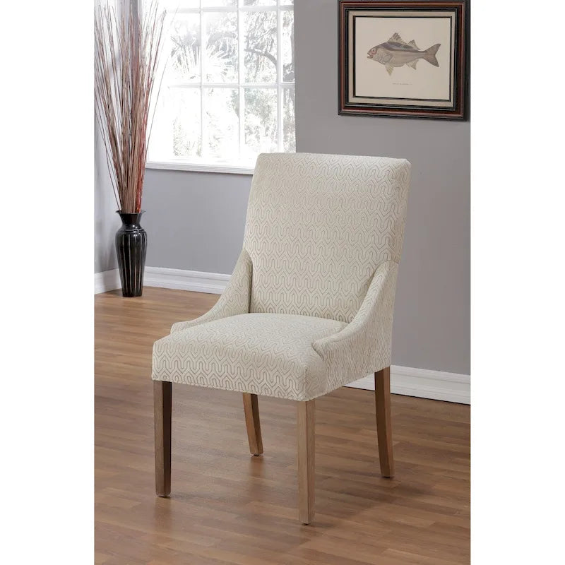 Chaise de salle à manger Marie à accoudoirs inclinés, style transitionnel