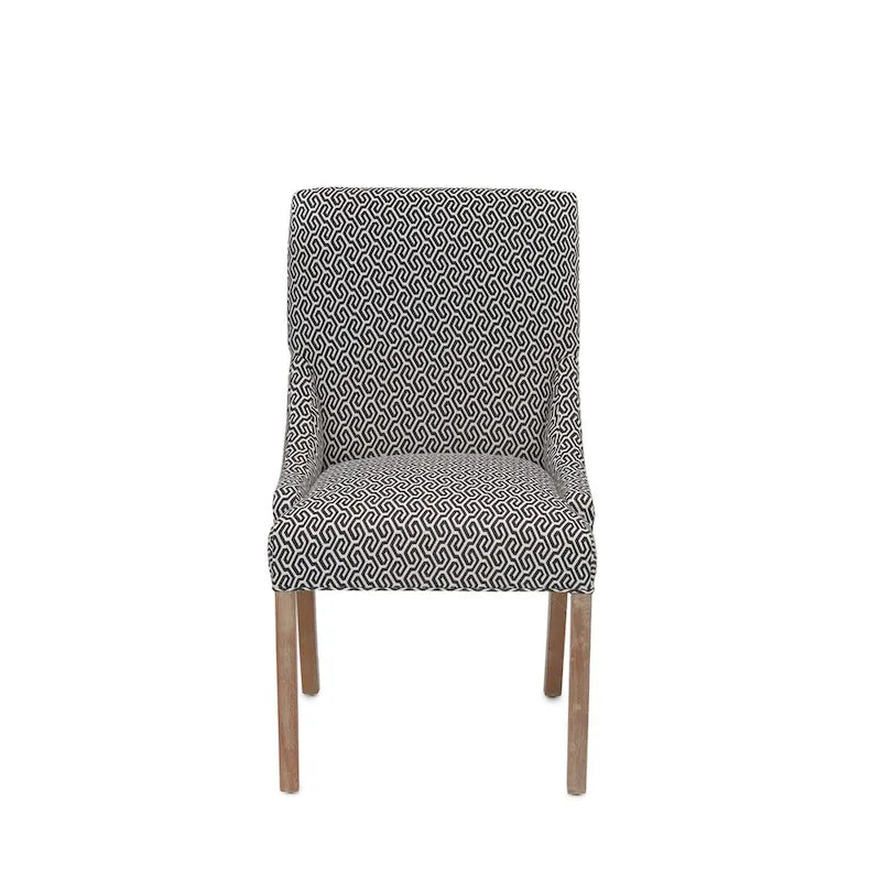 Chaise de salle à manger Marie à accoudoirs inclinés, style transitionnel