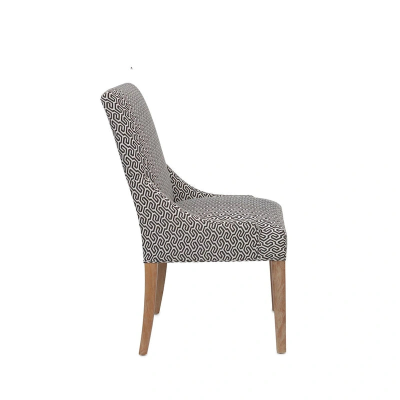 Chaise de salle à manger Marie à accoudoirs inclinés, style transitionnel