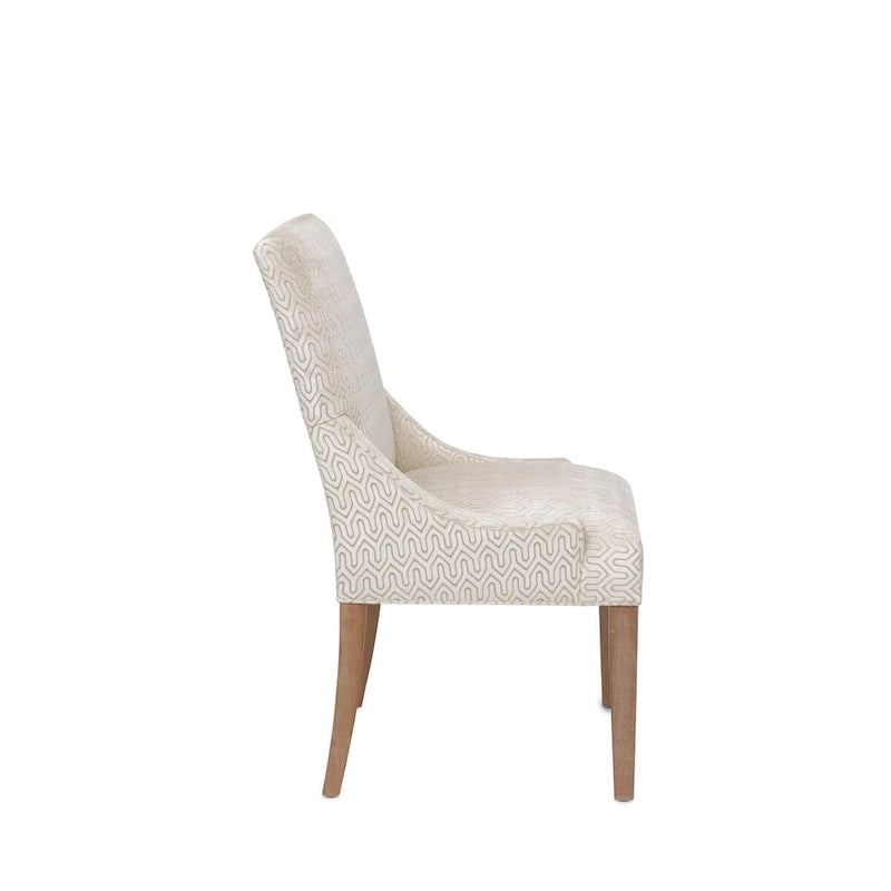 Chaise de salle à manger Marie à accoudoirs inclinés, style transitionnel