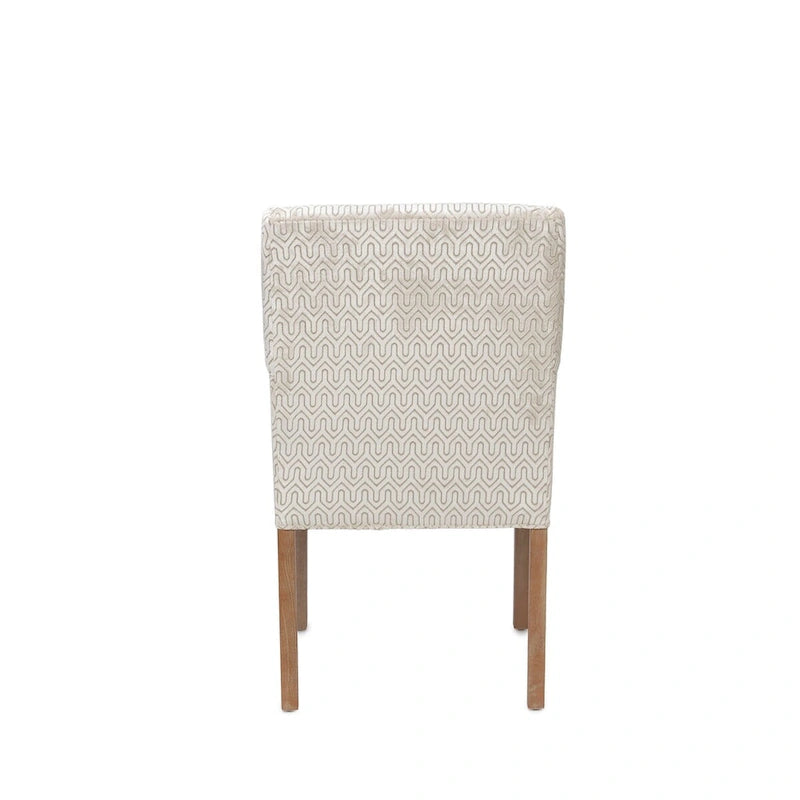 Chaise de salle à manger Marie à accoudoirs inclinés, style transitionnel