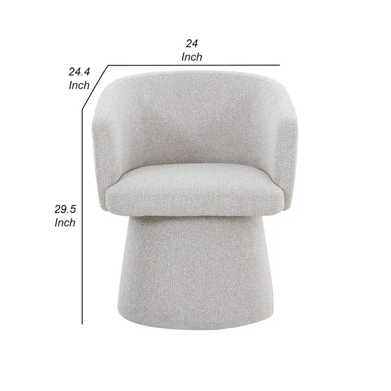 Chaise de salle à manger d'appoint de 61 cm (24 pouces), assise rembourrée et dossier Windsor, lin gris
