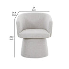 Chaise de salle à manger d'appoint de 61 cm (24 pouces), assise rembourrée et dossier Windsor, lin gris