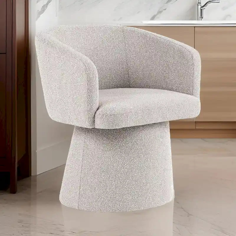Chaise de salle à manger d'appoint de 61 cm (24 pouces), assise rembourrée et dossier Windsor, lin gris