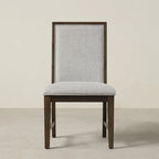 Chaises de salle à manger rembourrées en bois massif Aberll de Roundhill Furniture, lot de 2, grises