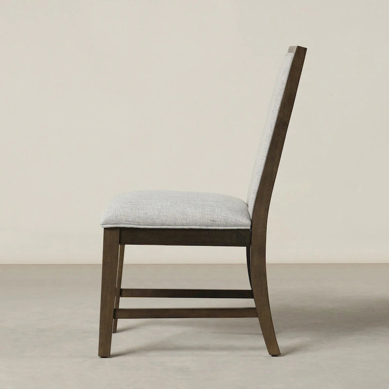 Chaises de salle à manger rembourrées en bois massif Aberll de Roundhill Furniture, lot de 2, grises