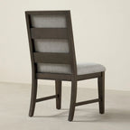 Chaises de salle à manger rembourrées en bois massif Aberll de Roundhill Furniture, lot de 2, grises