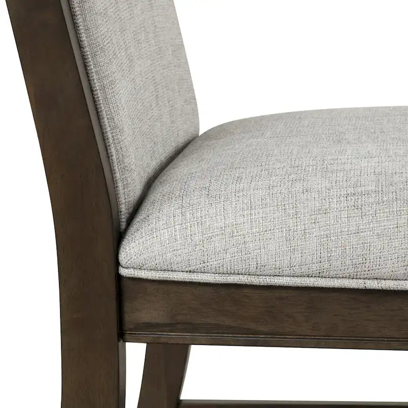 Chaises de salle à manger rembourrées en bois massif Aberll de Roundhill Furniture, lot de 2, grises