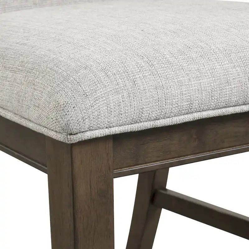 Chaises de salle à manger rembourrées en bois massif Aberll de Roundhill Furniture, lot de 2, grises
