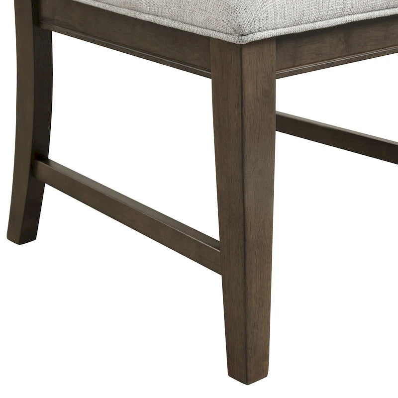 Chaises de salle à manger rembourrées en bois massif Aberll de Roundhill Furniture, lot de 2, grises