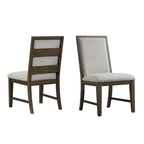 Chaises de salle à manger rembourrées en bois massif Aberll de Roundhill Furniture, lot de 2, grises