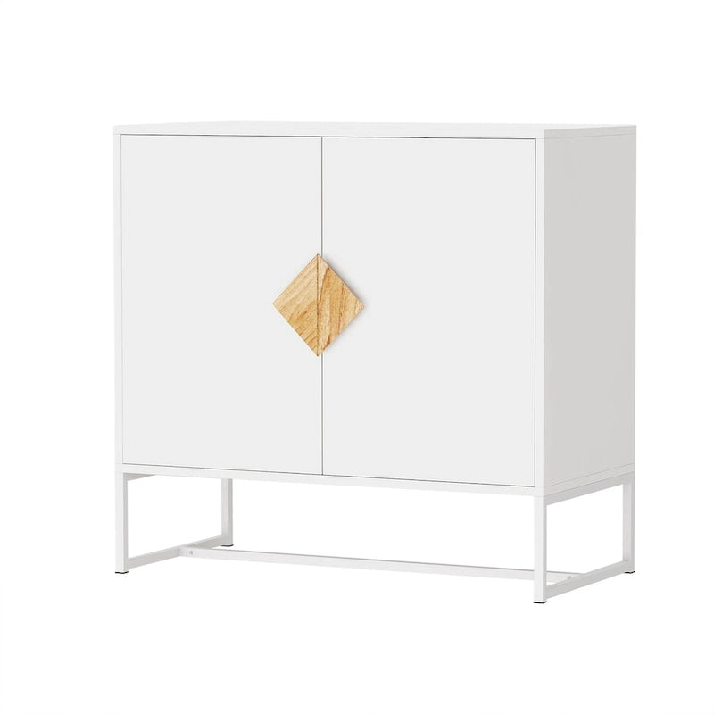 buffet à 2 portes avec poignée carrée en bois massif