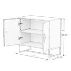 buffet à 2 portes avec poignée carrée en bois massif