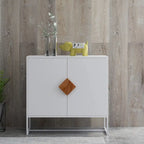 buffet à 2 portes avec poignée carrée en bois massif