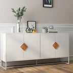 buffet à 2 portes avec poignée carrée en bois massif