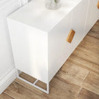 buffet à 2 portes avec poignée carrée en bois massif