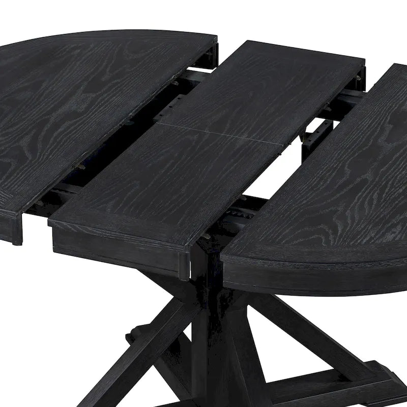 Table de salle à manger extensible rétro et fonctionnelle avec une rallonge de 12 pouces pour salle à manger