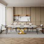 Table de salle à manger rectangulaire extensible moderne en pierre frittée (94,48 €) pour 8 personnes