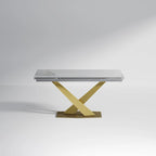 Table de salle à manger rectangulaire extensible moderne en pierre frittée (94,48 €) pour 8 personnes
