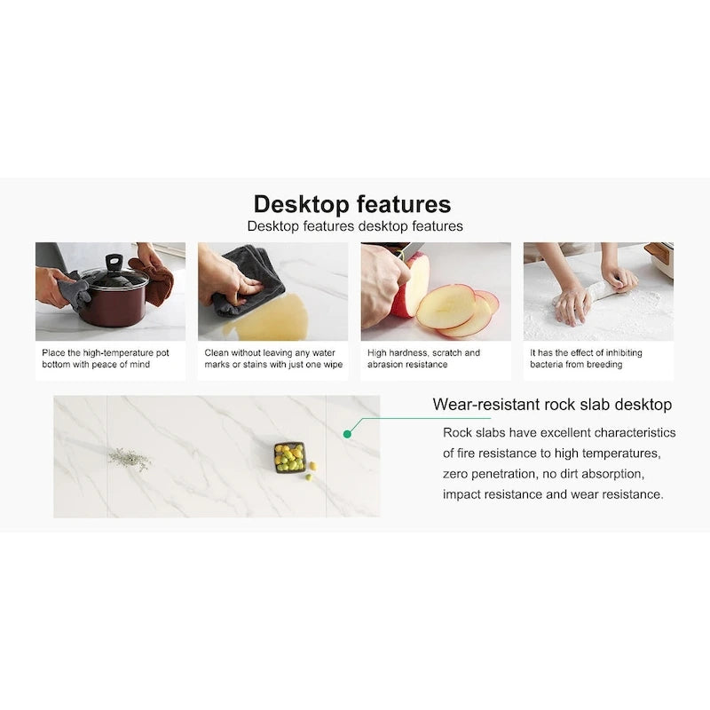 Table de salle à manger rectangulaire extensible moderne en pierre frittée (94,48 €) pour 8 personnes