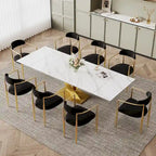 Table de salle à manger rectangulaire extensible moderne en pierre frittée (94,48 €) pour 8 personnes
