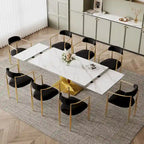 Table de salle à manger rectangulaire extensible moderne en pierre frittée (94,48 €) pour 8 personnes