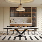 Table de salle à manger rectangulaire extensible moderne en pierre frittée (94,48 €) pour 8 personnes